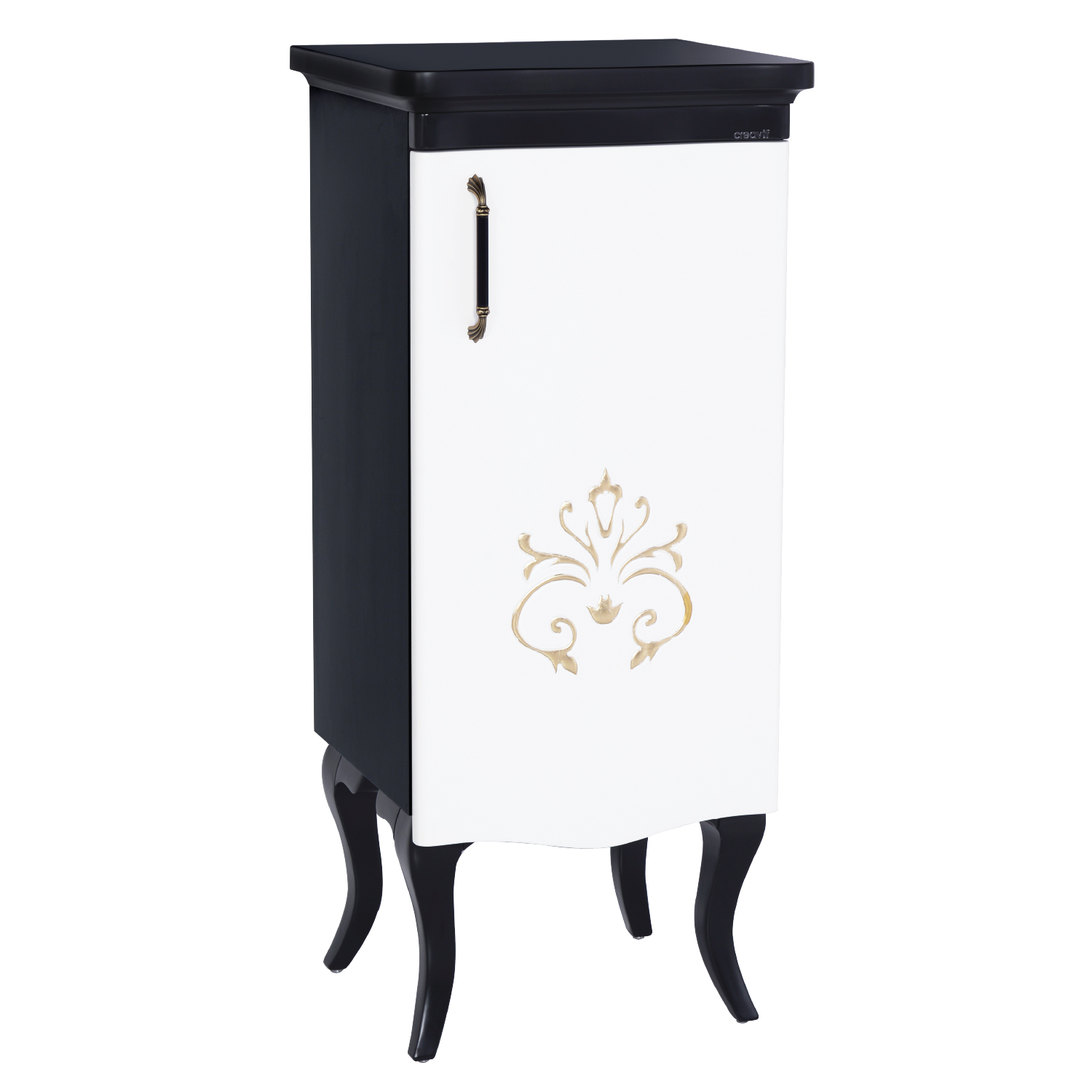 Antik Desenli Boy Dolap Siyah