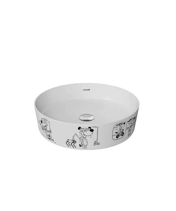 Creavit Gen-Z Collection karikatür yuvarlak çanak lavabo